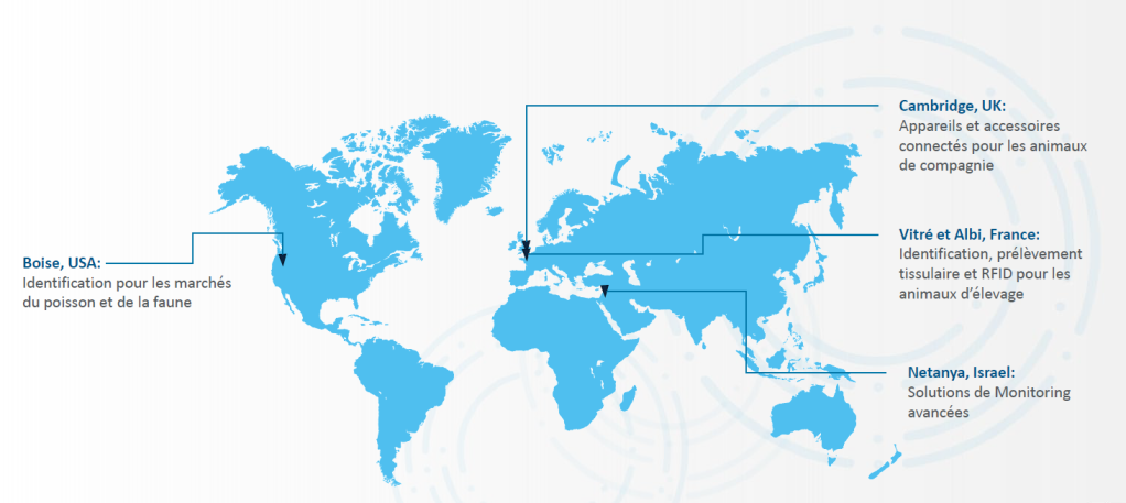 carte mondiale des centre de recherche et développement Allflex